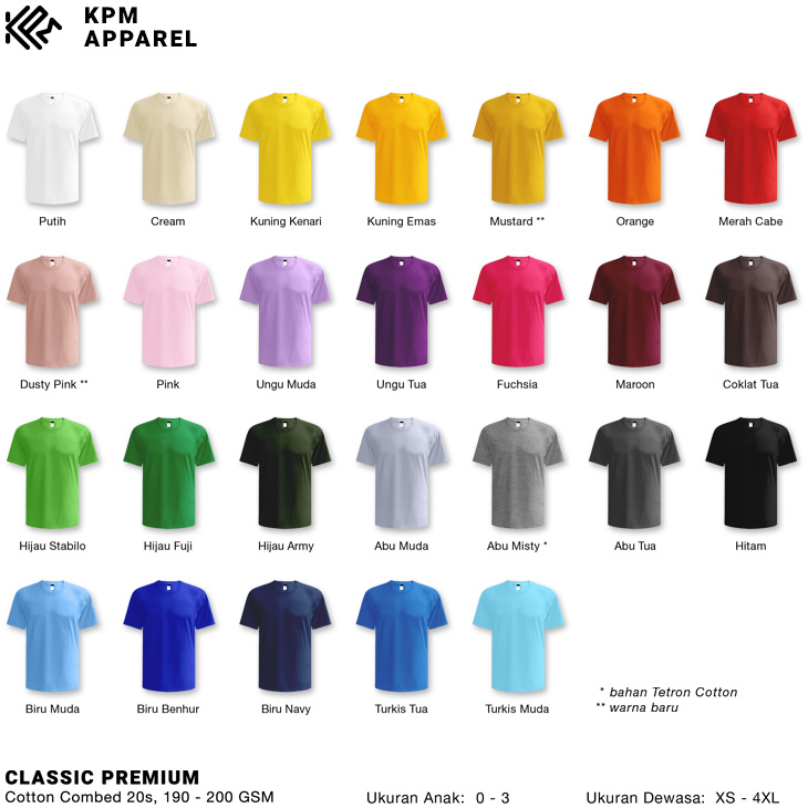 kaos cotton combed oneck 20s